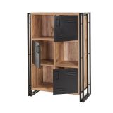 Libreria 4 ripiani quercia e nera 89x127h cm - Ercolina