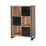 Libreria 4 ripiani quercia e nera 89x127h cm - Ercolina