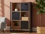 Libreria 4 ripiani quercia e nera 89x127h cm - Ercolina