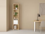Libreria 4 ripiani rovere e bianca 40x204h cm - Baaz
