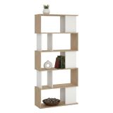 Libreria 4 ripiani rovere e bianca 80x173h cm - Arg