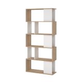 Libreria 4 ripiani rovere e bianca 80x173h cm - Arg