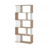 Libreria 4 ripiani rovere e bianca 80x173h cm - Arg