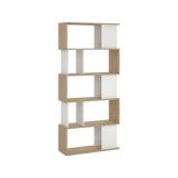 Libreria 4 ripiani rovere e bianca 80x173h cm - Arg