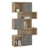 Libreria 4 ripiani rovere e cemento 95x166h cm - Acetosella