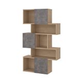 Libreria 4 ripiani rovere e cemento 95x166h cm - Acetosella
