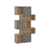 Libreria 4 ripiani rovere e cemento 95x166h cm - Acetosella