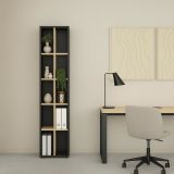 Libreria 4 ripiani rovere e grigia 40x204h cm - Erevan