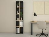 Libreria 4 ripiani rovere e grigia 40x204h cm - Erevan
