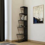 Libreria 5 ripiani antracite e nera 50x150h cm - Erminia