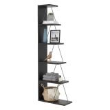 Libreria 5 ripiani antracite e nera 50x150h cm - Erminia