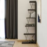 Libreria 5 ripiani antracite e nera 50x150h cm - Erminia