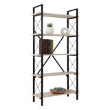 Libreria 5 ripiani beige e nera 90x180h cm - Suriel
