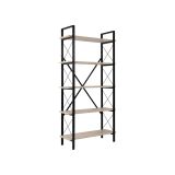 Libreria 5 ripiani beige e nera 90x180h cm - Suriel