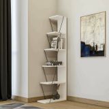 Libreria 5 ripiani bianca e nera 50x150h cm - Erminia