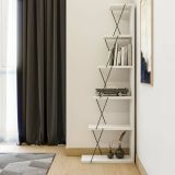 Libreria 5 ripiani bianca e nera 50x150h cm - Erminia
