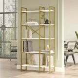 Libreria 5 ripiani bianca e oro 87x175h cm - Isla