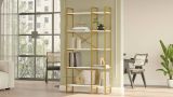 Libreria 5 ripiani bianca e oro 87x175h cm - Isla