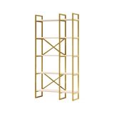 Libreria 5 ripiani bianca e oro 87x175h cm - Isla