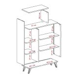Libreria 5 ripiani noce e gialla 90x132h cm - Agni