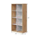 Libreria 6 ripiani legno e bianca 71x137h cm - Alliers