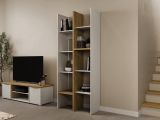 Libreria 8 ripiani rovere e bianca 75x183h cm - Badia