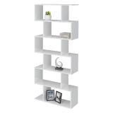 Libreria a zig zag bianca lucida 80x192h cm - Alowha