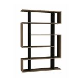 Libreria Adhara, Scaffale da ufficio, Mobile portalibri, Biblioteca, 110x26h161 cm, Quercia e Antracite