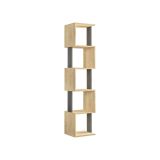 Libreria Aglaia, Scaffale da ufficio, Mobile portalibri, Biblioteca, 35x30h161 cm, Quercia e Antracite