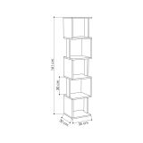 Libreria Aglaia, Scaffale da ufficio, Mobile portalibri, Biblioteca, 35x30h161 cm, Quercia e Antracite