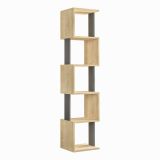 Libreria Aglaia, Scaffale da ufficio, Mobile portalibri, Biblioteca, 35x30h161 cm, Quercia e Antracite