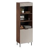 Libreria Agri, 185x42 h60 cm, Noce e Beige