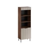 Libreria Agri, 185x42 h60 cm, Noce e Beige
