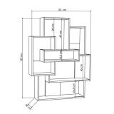 Libreria Aiyoku, Scaffale da ufficio, Mobile portalibri, Biblioteca, 101x22 h132 cm, Bianco e Quercia