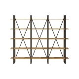 Libreria Albayt, Scaffale da ufficio, Mobile portalibri, Biblioteca, 220x34h180 cm, Quercia