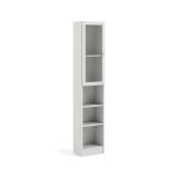 Libreria Alberte, Scaffale da ufficio, Mobile portalibri, Biblioteca, 28x41 h203 cm, Bianco