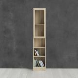 Libreria Alberte, Scaffale da ufficio, Mobile portalibri, Biblioteca, 28x41 h203 cm, Quercia