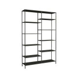 Libreria Albicocca, Scaffale da ufficio, Mobile portalibri, Biblioteca, 120x30 h188 cm, Ardesia