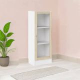 Libreria Alexiane, Scaffale da ufficio, Mobile portalibri, Biblioteca, 28x41 h107 cm, Bianco e Quercia