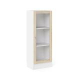 Libreria Alexiane, Scaffale da ufficio, Mobile portalibri, Biblioteca, 28x41 h107 cm, Bianco e Quercia