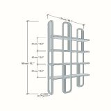 Libreria Almena, Scaffale da ufficio, Mobile portalibri, Biblioteca, 125x28h180 cm, Oro