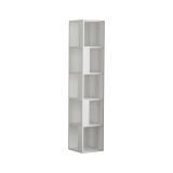 Libreria Alpheratz, Scaffale da ufficio, Mobile portalibri, Biblioteca, 34x34 h161 cm, Bianco