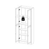 Libreria Alysson, Scaffale da ufficio, Mobile portalibri, Biblioteca, 79x28 h203 cm, Bianco