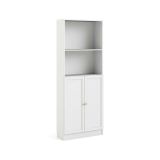 Libreria Anastasie, Scaffale da ufficio, Mobile portalibri, Biblioteca, 28x79 h203 cm, Bianco