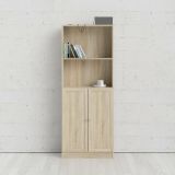 Libreria Anastasie, Scaffale da ufficio, Mobile portalibri, Biblioteca, 28x79 h203 cm, Quercia