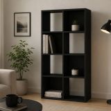 Libreria Antracite 6 Ripiani Installazione a Terra 61x30x121h cm, Struttura Verticale - Lifatila