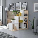 Libreria aperta bianca e rovere 108x110h cm - Abilu