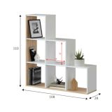 Libreria aperta bianca e rovere 108x110h cm - Abilu