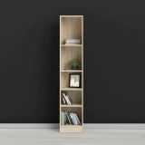 Libreria Axelle, Scaffale da ufficio, Mobile portalibri, Biblioteca, 41x27 h203 cm, Quercia