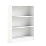 Libreria Azenor, Scaffale da ufficio, Mobile portalibri, Biblioteca, 79x27 h107 cm, Bianco